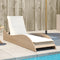 vidaXL - Ligbed - met - kussen - 60x205x73 - cm - poly - rattan - beige
