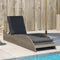 vidaXL - Ligbed - met - kussen - 60x205x73 - cm - poly - rattan - grijs