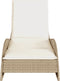 vidaXL - Ligbed - met - kussen - 60x205x73 - cm - poly - rattan - beige