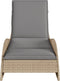 vidaXL - Ligbed - met - kussen - 60x205x73 - cm - poly - rattan - beige
