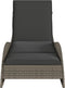 vidaXL - Ligbed - met - kussen - 60x205x73 - cm - poly - rattan - grijs