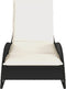 vidaXL - Ligbed - met - kussen - 60x205x73 - cm - poly - rattan - zwart