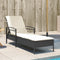 vidaXL - Ligbed - met - kussen - 63x200x81 - cm - poly - rattan - zwart