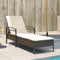 vidaXL - Ligbed - met - kussen - 63x200x81 - cm - poly - rattan - bruin