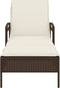 vidaXL - Ligbed - met - kussen - 63x200x81 - cm - poly - rattan - bruin