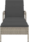 vidaXL - Ligbed - met - kussen - 63x200x81 - cm - poly - rattan - lichtgrijs