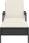 vidaXL - Ligbed - met - kussen - 63x200x81 - cm - poly - rattan - zwart
