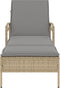 vidaXL - Ligbed - met - kussen - 63x200x81 - cm - poly - rattan - beige