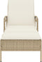 vidaXL - Ligbed - met - kussen - 63x200x81 - cm - poly - rattan - beige
