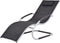 vidaXL - Ligbed - met - kussen - aluminium - en - textileen - zwart