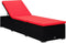 vidaXL - Ligbed - met - kussen - en - theetafel - poly - rattan - rood