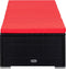 vidaXL - Ligbed - met - kussen - en - theetafel - poly - rattan - rood