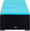 vidaXL - Ligbed - met - kussen - en - theetafel - poly - rattan - blauw