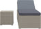 vidaXL - Ligbed - met - kussen - en - theetafel - poly - rattan - grijs