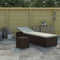 vidaXL - Ligbed - met - kussen - en - theetafel - poly - rattan - bruin