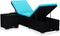 vidaXL - Ligbed - met - kussen - en - theetafel - poly - rattan - blauw