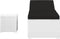vidaXL - Ligbed - met - kussen - en - theetafel - poly - rattan - wit