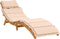 vidaXL - Ligbed - met - kussen - massief - acaciahout - beige