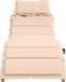 vidaXL - Ligbed - met - kussen - massief - acaciahout - beige