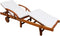 vidaXL - Ligbed - met - kussen - massief - acaciahout