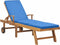 vidaXL - Ligbed - met - kussen - massief - teakhout - blauw