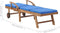 vidaXL - Ligbed - met - kussen - massief - teakhout - blauw