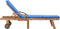 vidaXL - Ligbed - met - kussen - massief - teakhout - blauw