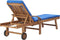 vidaXL - Ligbed - met - kussen - massief - teakhout - blauw