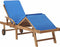 vidaXL - Ligbed - met - kussen - massief - teakhout - blauw