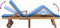 vidaXL - Ligbed - met - kussen - massief - teakhout - blauw