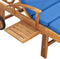 vidaXL - Ligbed - met - kussen - massief - teakhout - blauw