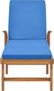 vidaXL - Ligbed - met - kussen - massief - teakhout - blauw