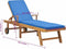 vidaXL - Ligbed - met - kussen - massief - teakhout - blauw