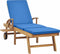 vidaXL - Ligbed - met - kussen - massief - teakhout - blauw