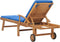 vidaXL - Ligbed - met - kussen - massief - teakhout - blauw