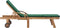 vidaXL - Ligbed - met - kussen - massief - teakhout - groen
