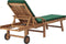 vidaXL - Ligbed - met - kussen - massief - teakhout - groen