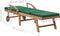vidaXL - Ligbed - met - kussen - massief - teakhout - groen