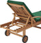 vidaXL - Ligbed - met - kussen - massief - teakhout - groen