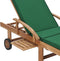 vidaXL - Ligbed - met - kussen - massief - teakhout - groen