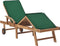 vidaXL - Ligbed - met - kussen - massief - teakhout - groen