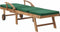 vidaXL - Ligbed - met - kussen - massief - teakhout - groen
