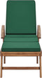 vidaXL - Ligbed - met - kussen - massief - teakhout - groen