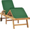 vidaXL - Ligbed - met - kussen - massief - teakhout - groen