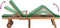 vidaXL - Ligbed - met - kussen - massief - teakhout - groen