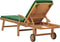 vidaXL - Ligbed - met - kussen - massief - teakhout - groen