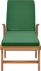 vidaXL - Ligbed - met - kussen - massief - teakhout - groen
