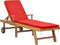 vidaXL - Ligbed - met - kussen - massief - teakhout - rood