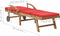 vidaXL - Ligbed - met - kussen - massief - teakhout - rood
