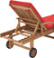 vidaXL - Ligbed - met - kussen - massief - teakhout - rood